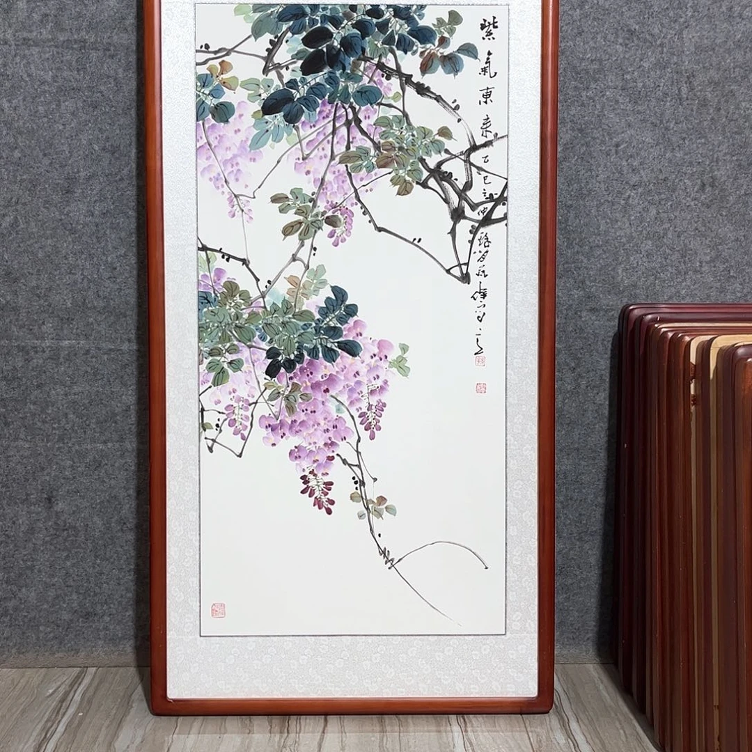 国画书画作品带框63×123