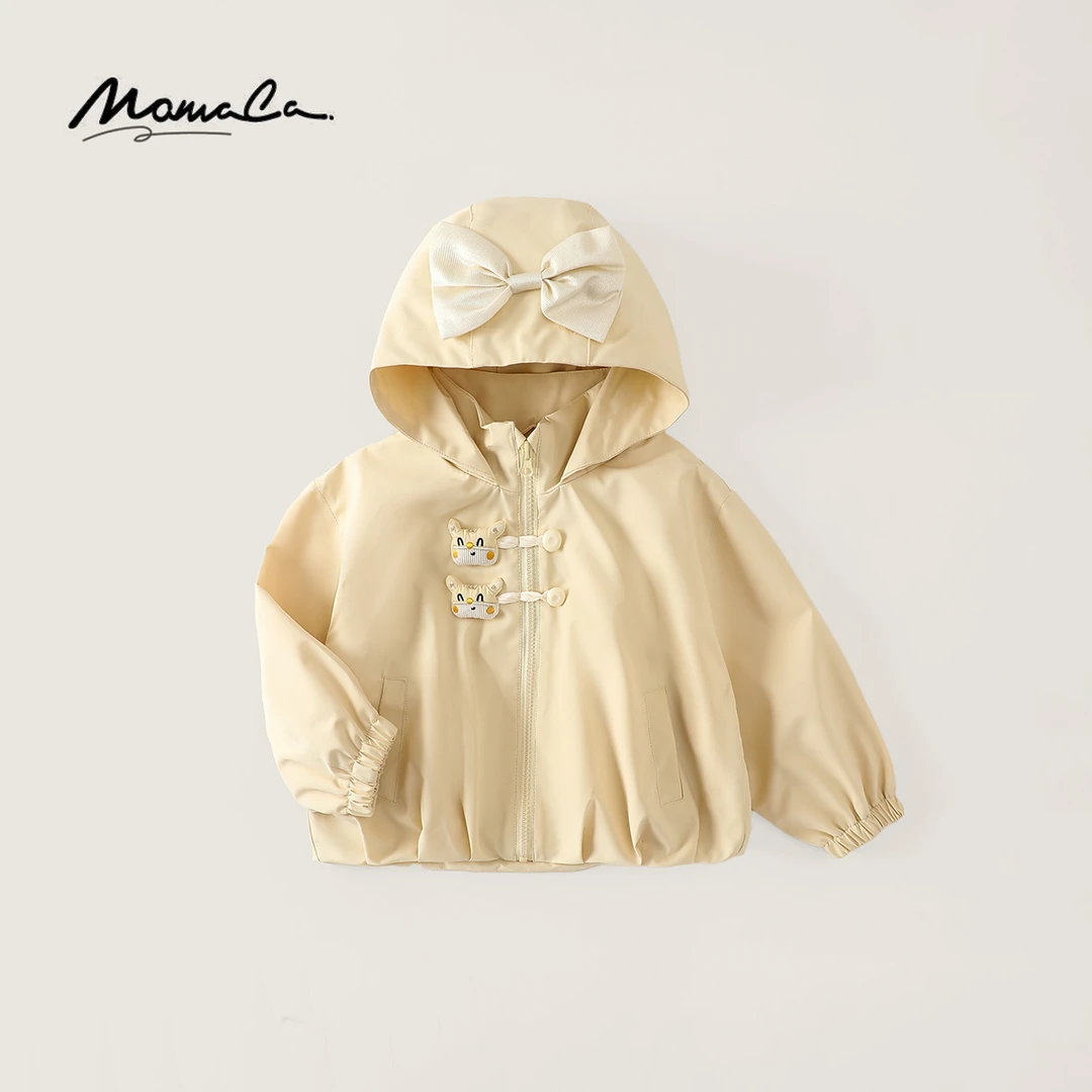 MOMOCO女童秋季新款甜美立体玩偶蝴蝶结连帽外套77780107013