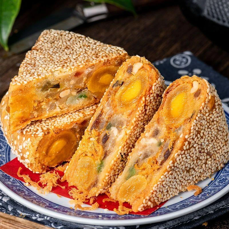 温州特产桥墩镇大月饼传统鲜肉咸蛋黄肉松五仁老式手工正宗多口味