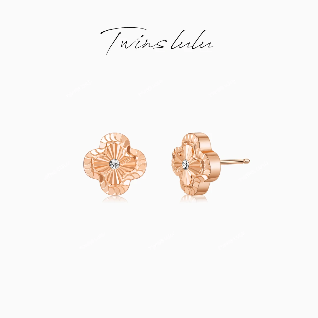 TWINS LULU 流光风秋上新轻奢小众首饰精致四叶耳环送女友TSL2423