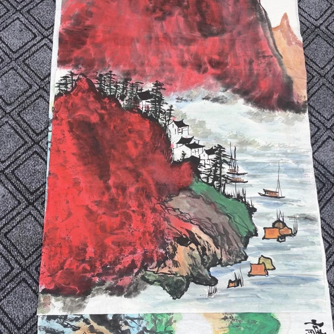 人***帅国画王胜利老师四尺正山水冯