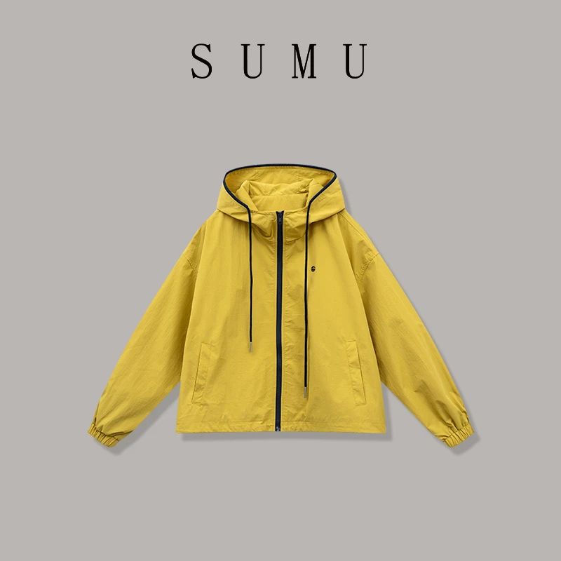 宿慕SUMU女款撞色百搭休闲外套3-10春季2025新款时尚外套女M000OF
