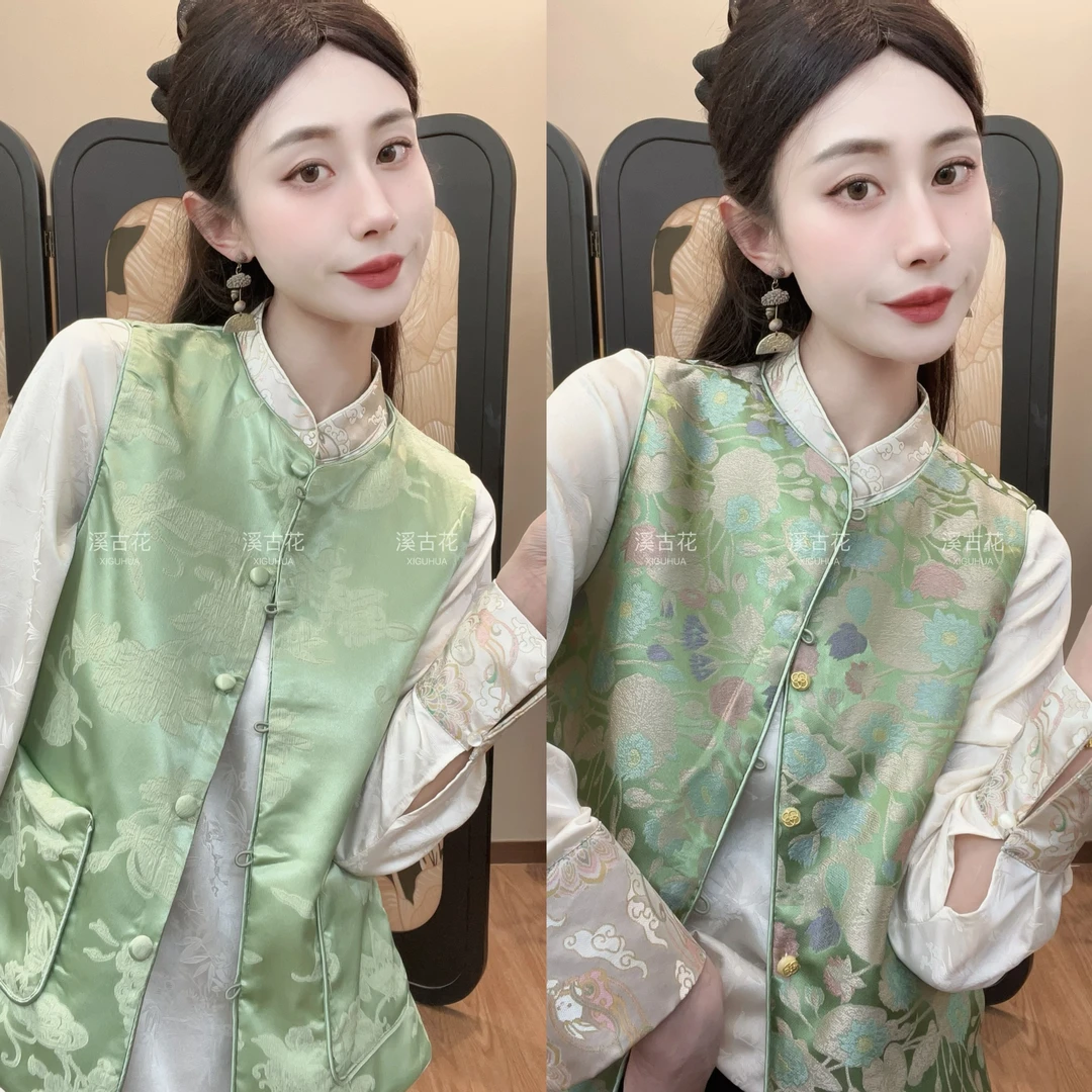 【春辰】2025双面可穿早春刺绣新中式马甲女显瘦春款时尚国风上衣