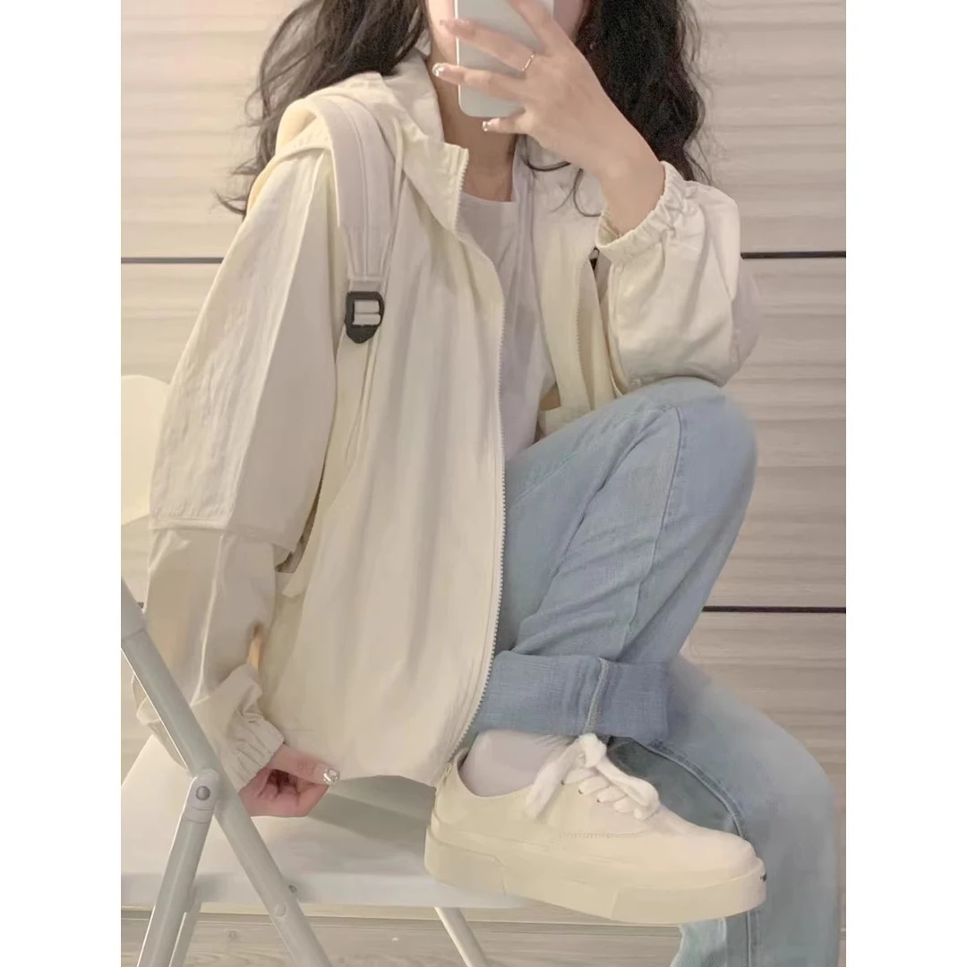 小香风薄外套女防晒衣2025夏季韩版oversize小个子百搭短款防晒服