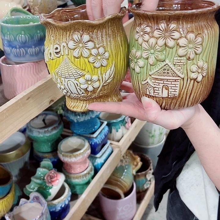 有孔，凑单福利满10元发货陶瓷多肉花盆！