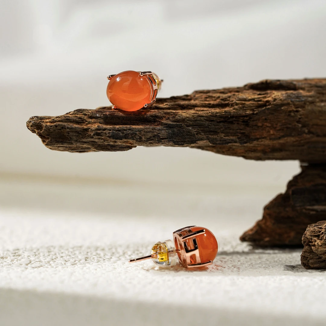 【才临】南红耳钉 （天然珠宝多样性发其一）