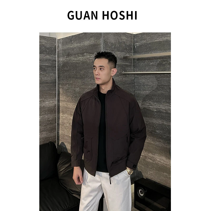 【冠什么希男装】秋季「立领骨感 型男利落」美式异裁宽松轻奢夹克男