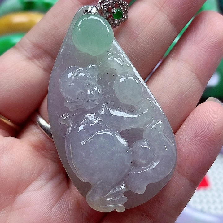 翡翠银S925镶嵌颈饰翡翠