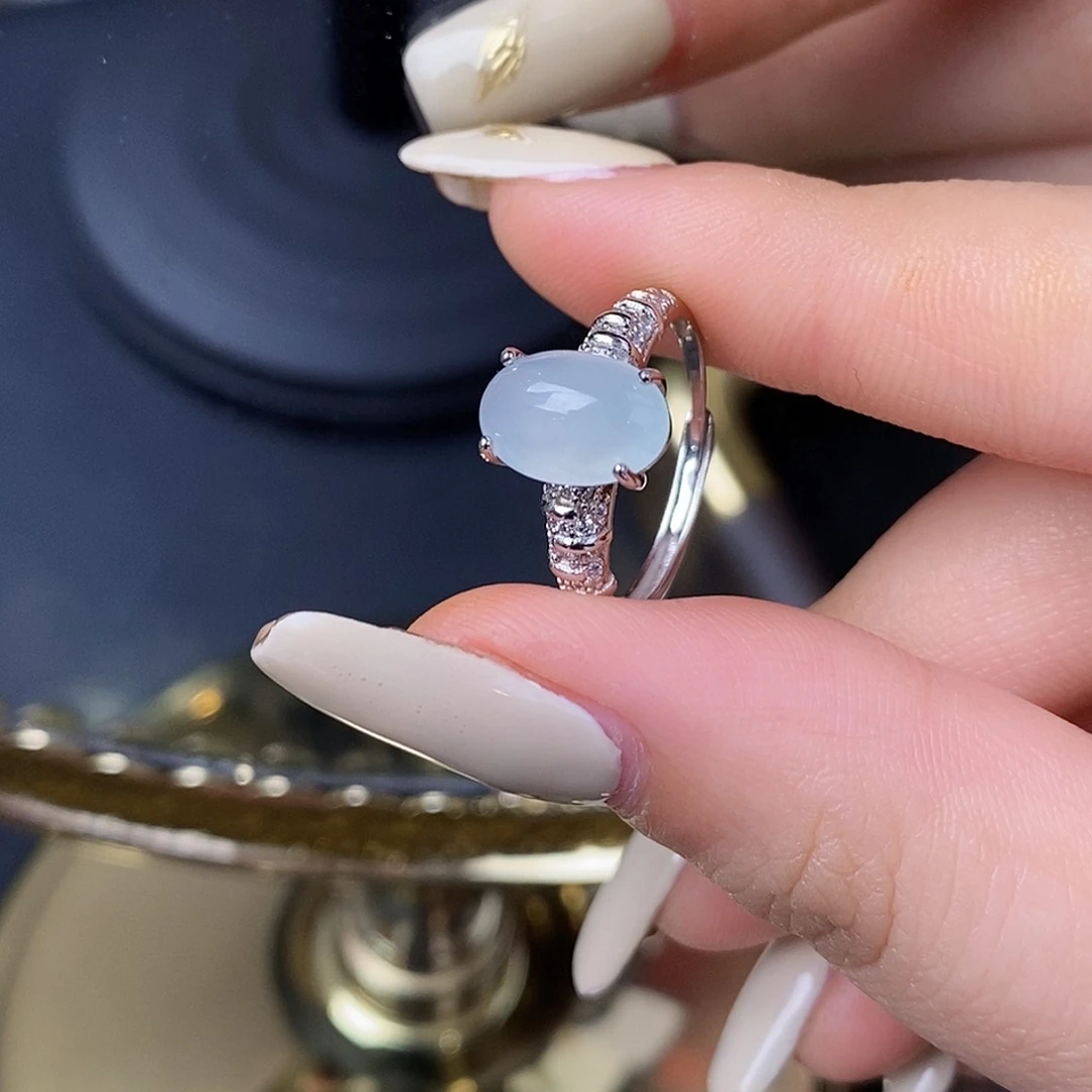 翡翠银S925镶嵌戒指