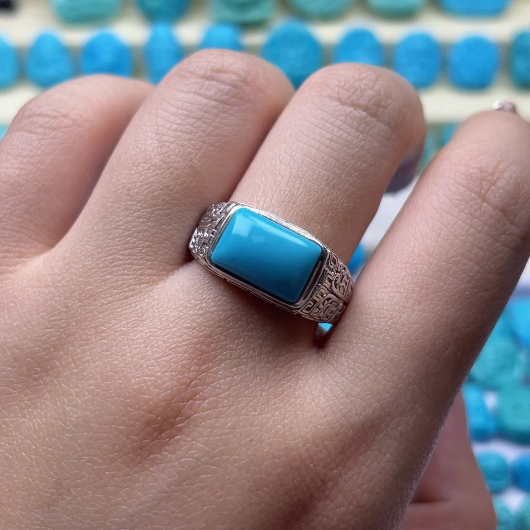 绿松石戒指银S925镶嵌