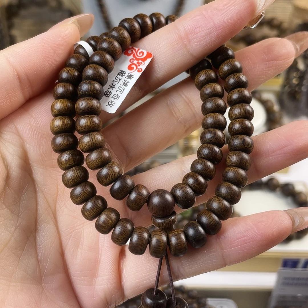 沉香手串富森红土沉窖藏古董玉化瘤疤0.8