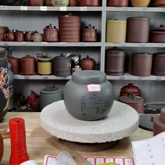 紫砂茶叶罐正品小罐紫砂盖9844