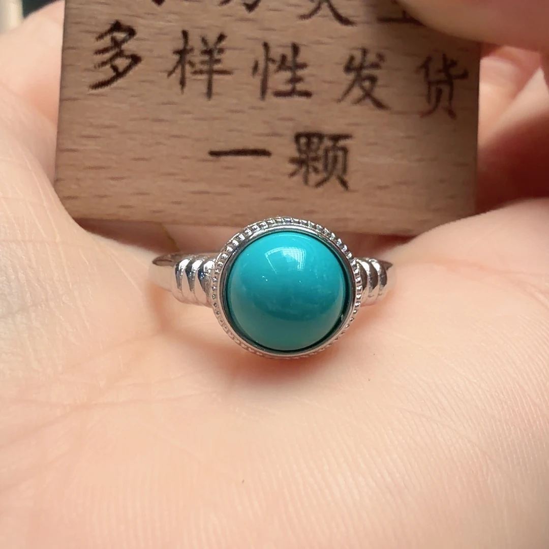 绿松石银S925镶嵌戒指