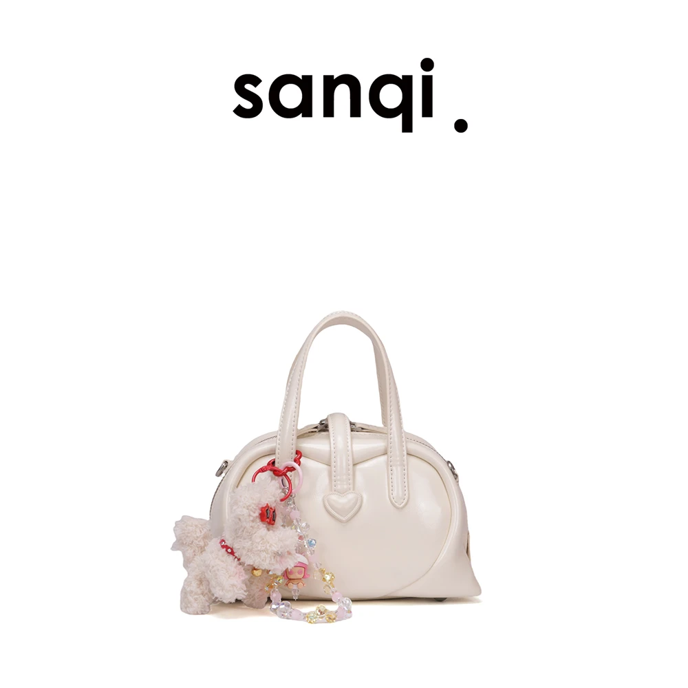 【怦然心动2731】sanqimtime小叁七2731#波士顿油蜡皮斜挎包爱心包