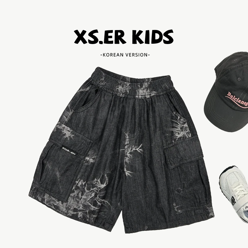 【小首尔】原版-现货-男女童夏季韩版牛仔短裤五分裤裤子HBB7152