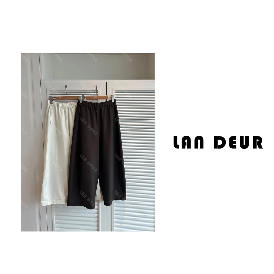 JIUJIU【灰阶游廓】纯色简约九分阔腿宽松显瘦休闲裤