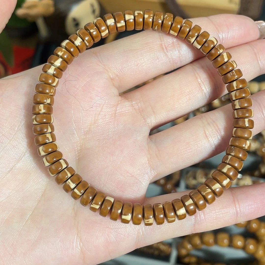 紫金鼠手串7*3手抛小蛇纹花皮药片纯肉实心