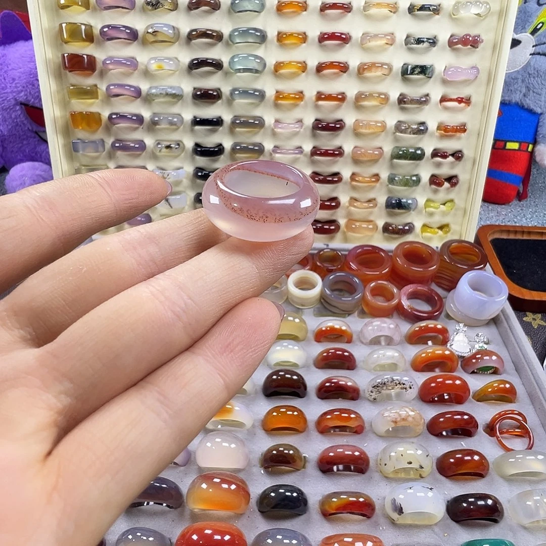 玛瑙/玉髓未镶嵌戒指B10不退换18.7港19