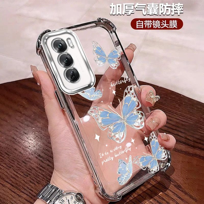 小众轻奢适用opporeno12手机壳四角防摔气囊可爱风格pro 全包镜头