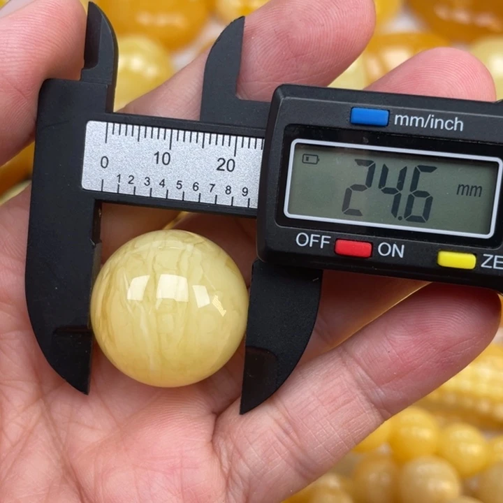 裸石蜜蜡未镶嵌丙**生蜜蜡圆珠
