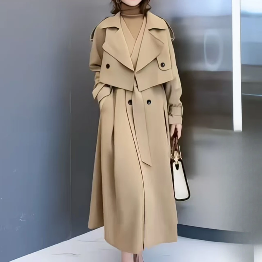 2025春秋季爆款高级感收腰显瘦女神西装风衣外套+轻奢连衣裙套装