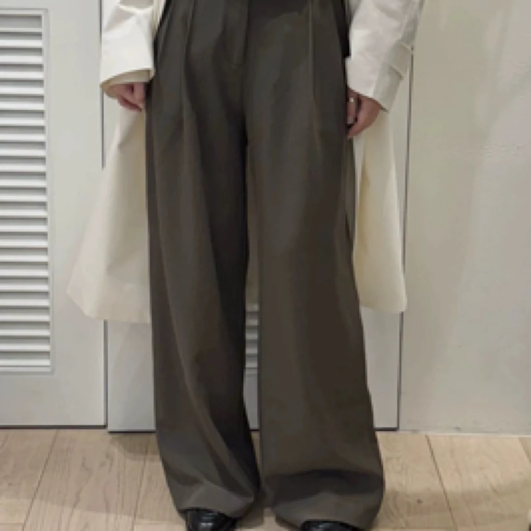 韩国正品2025早春微磨毛休闲裤阔腿棉