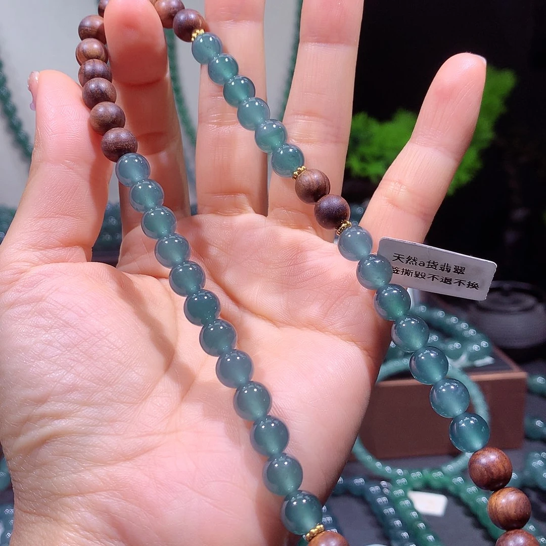 翡翠未镶嵌手链天然a货翡翠手串8mm