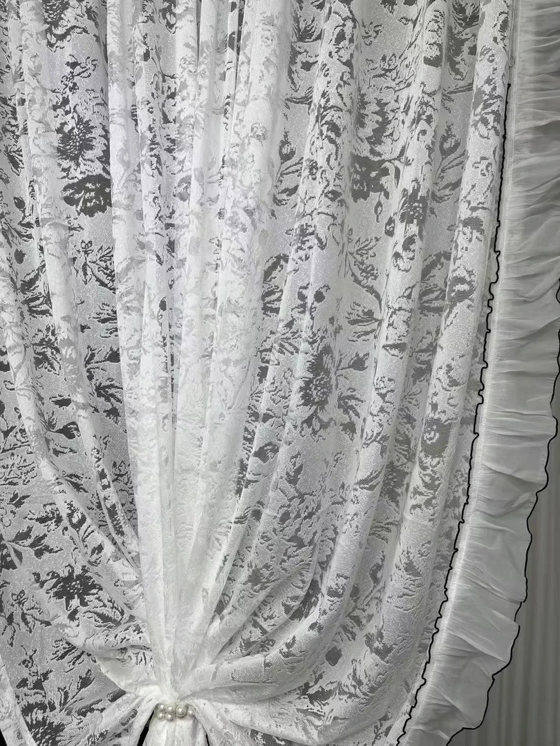 精编花影浪漫工艺花边窗纱客厅餐厅卧室纱帘