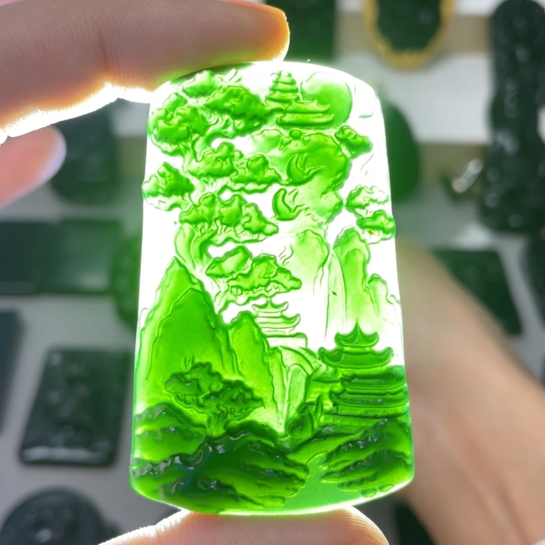蛇纹石玉未镶嵌吊坠