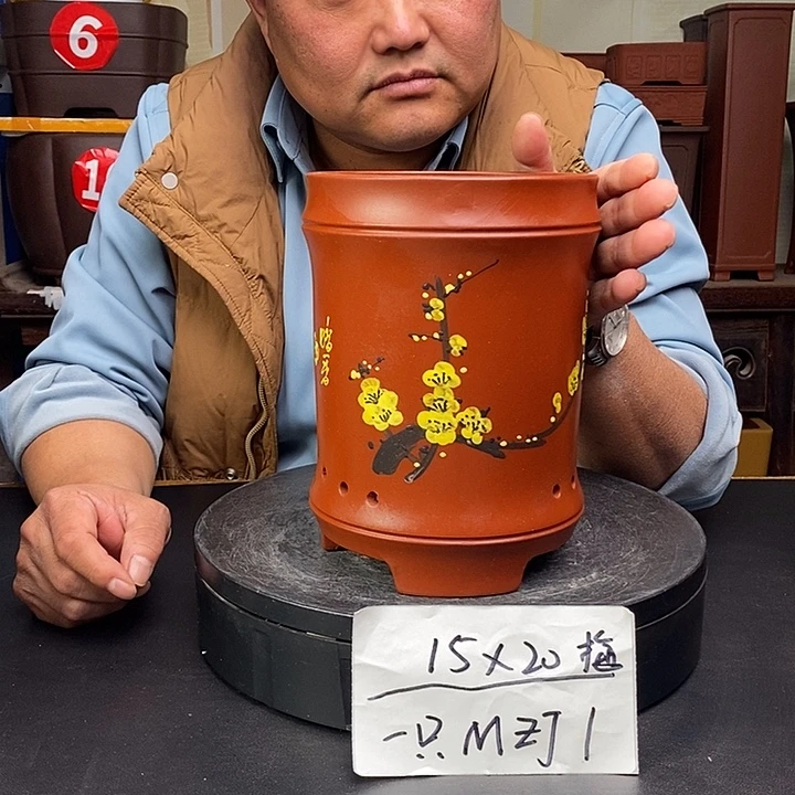 紫砂花盆货号一只MZJ1