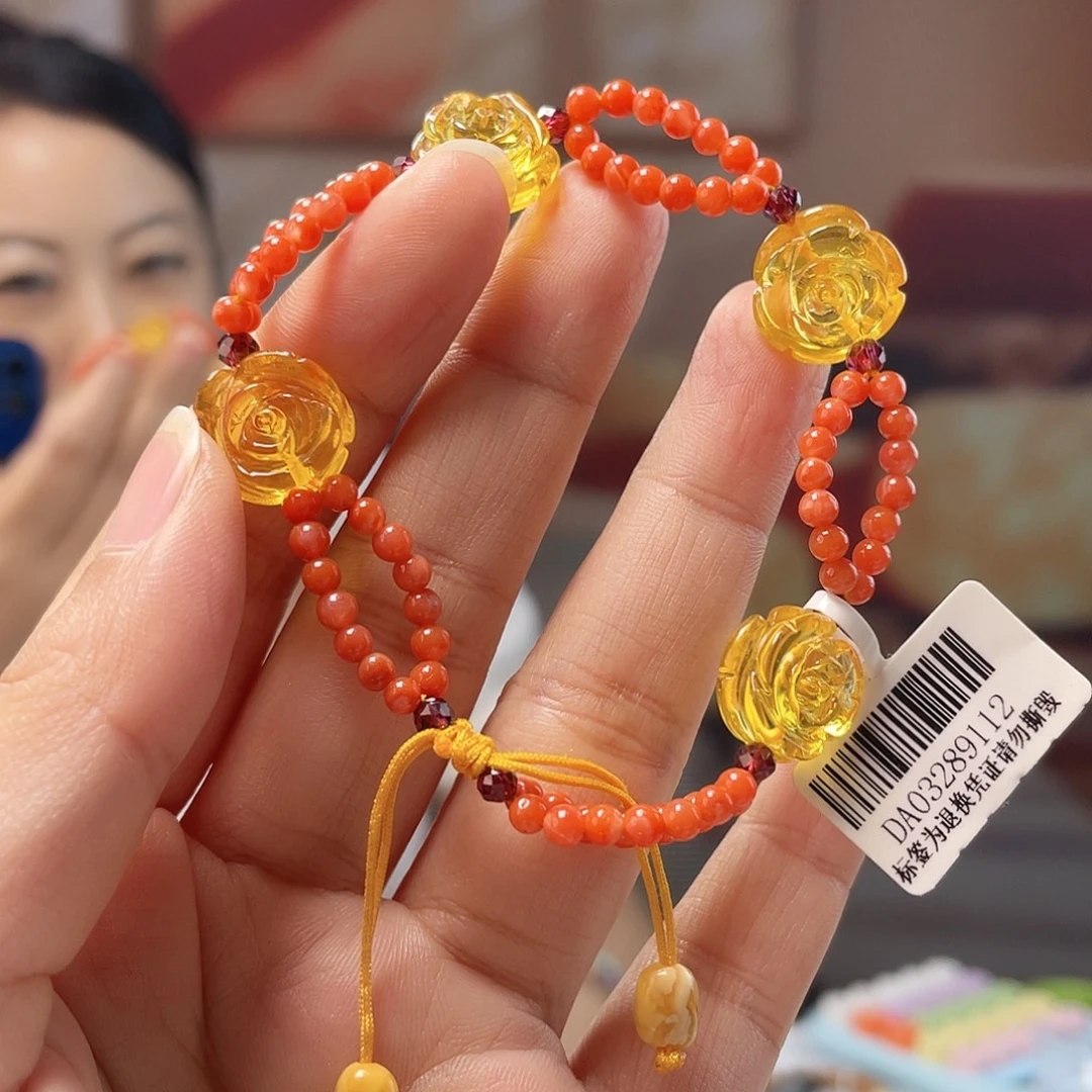 琥珀未镶嵌裸石琥珀手串