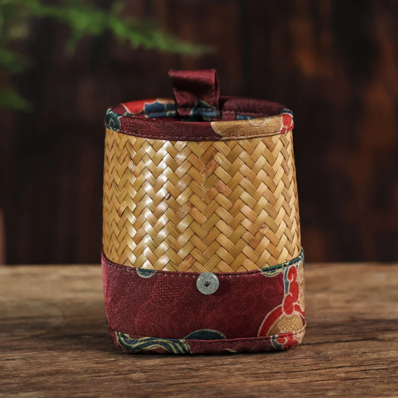 【直播专属】缎面印花方底围边笔筒（XJDM95-1）