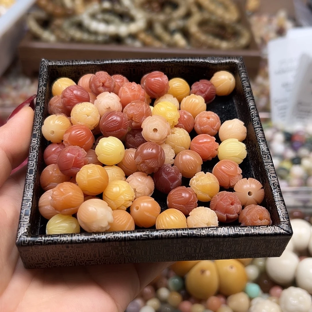 手串菩提根/象牙果卡12粉步步生莲20颗