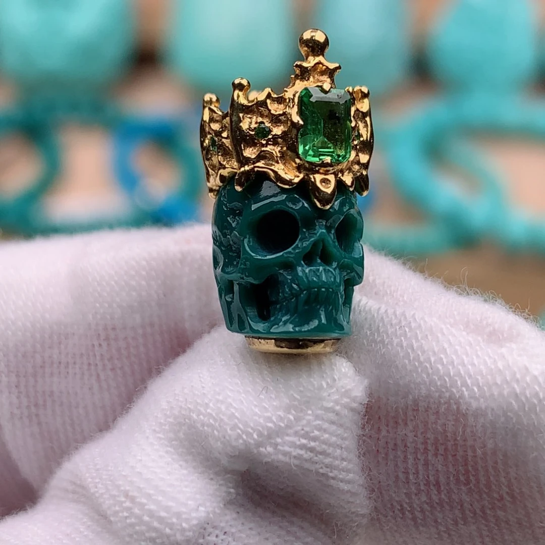 绿松石珠宝奇石18K金镶嵌