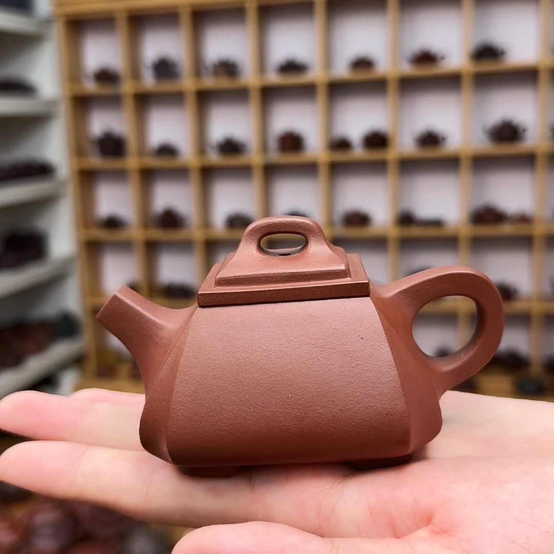 茶壶紫砂四方抽角石瓢160cc