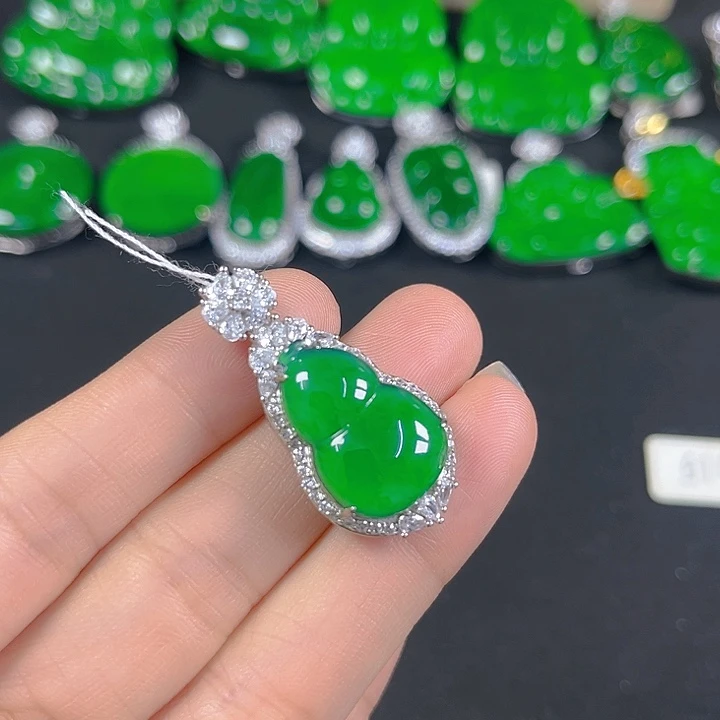 翡翠银S925镶嵌吊坠(不含链)
