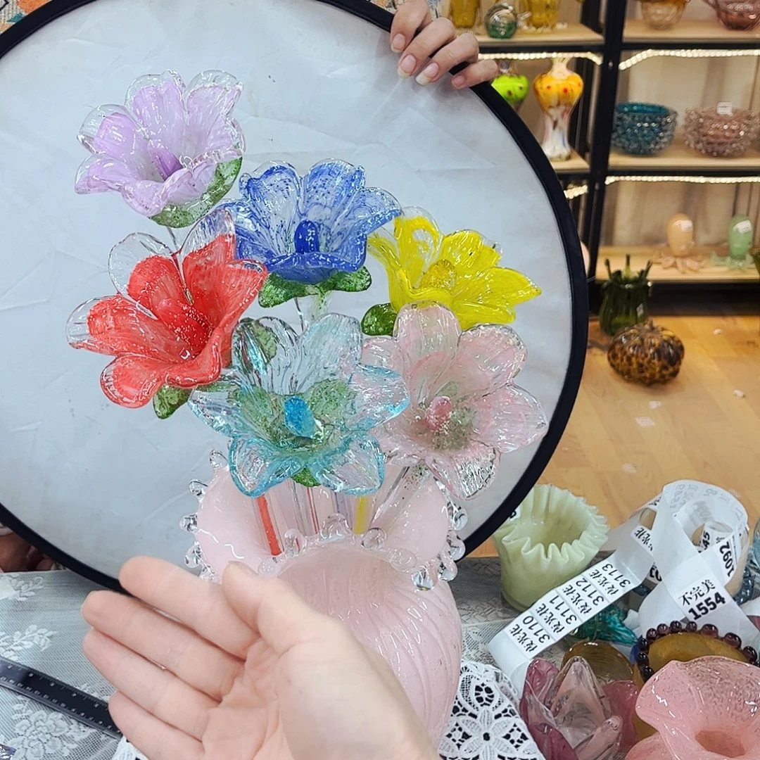 6朵夜光花 家悦琉璃工艺品福利