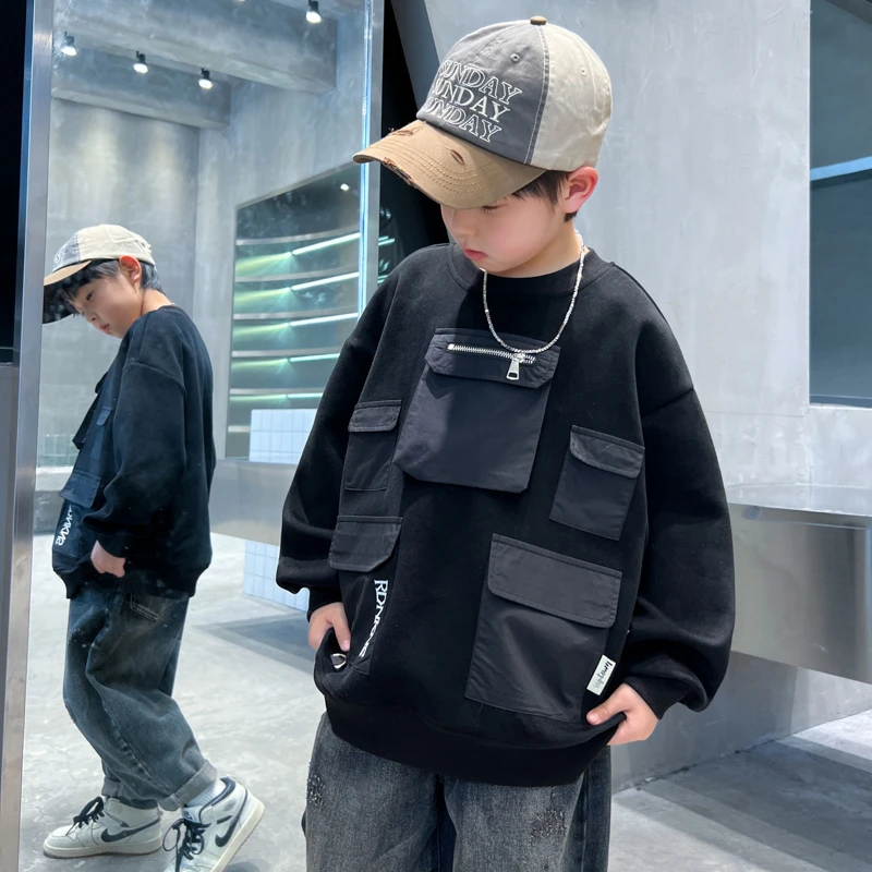 男童秋装卫衣2025新款儿童秋季打底衫中大童春秋款上衣洋气酷帅潮