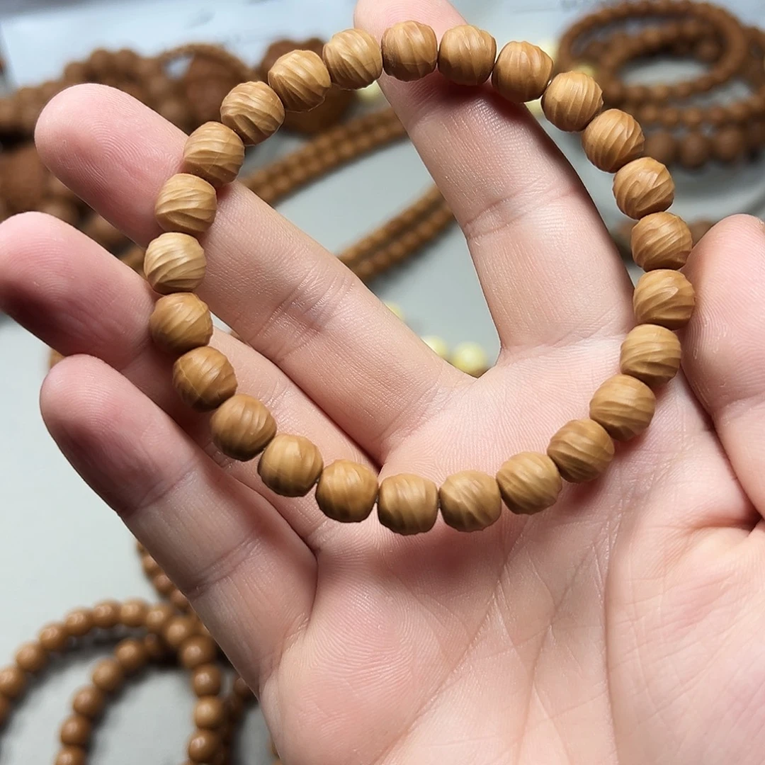 大叶紫檀（黑酸枝木类）9mm猴头云锦单圈纯手工