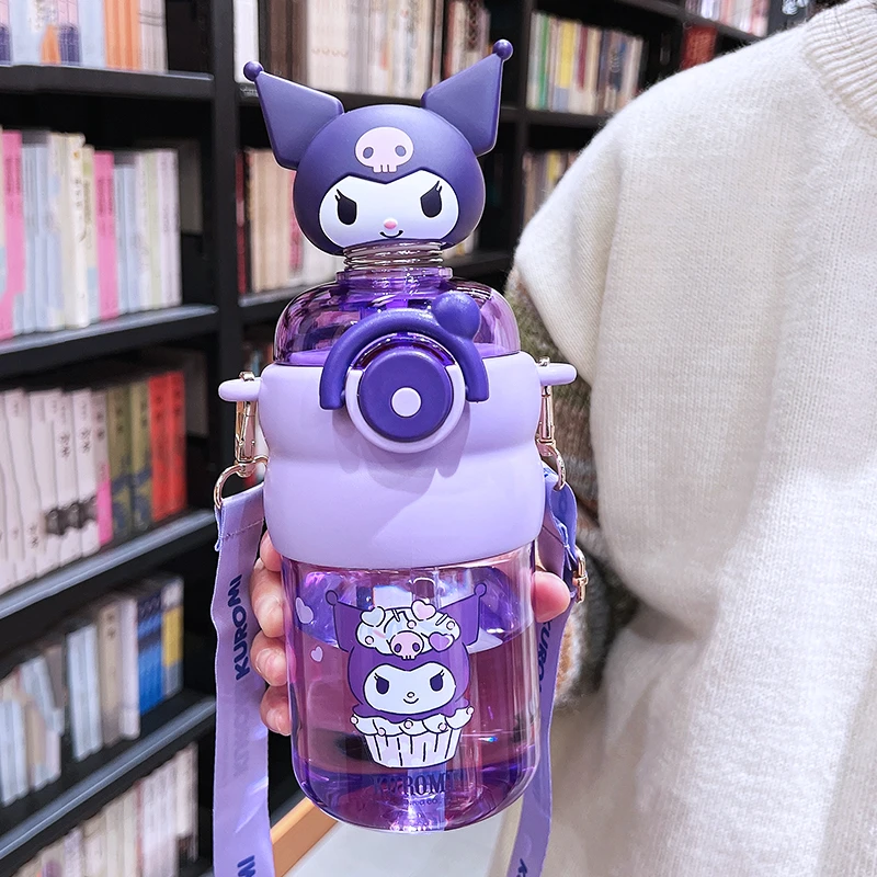 三丽鸥摇头公仔太空杯女生可爱库洛米吸管水杯儿童上学便携杯子