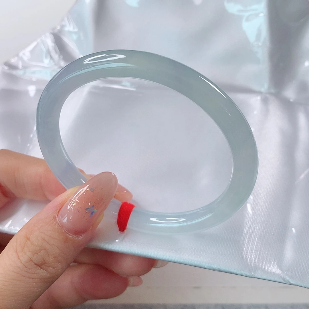 翡翠手镯未镶嵌 贵妃 圆条⑨⑤天空蓝冰胶❤️