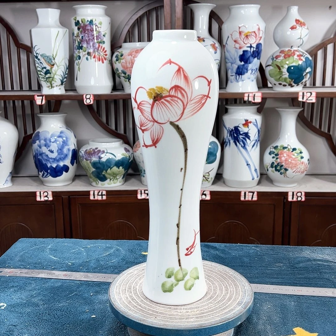 摆件景德镇陶瓷美荷花