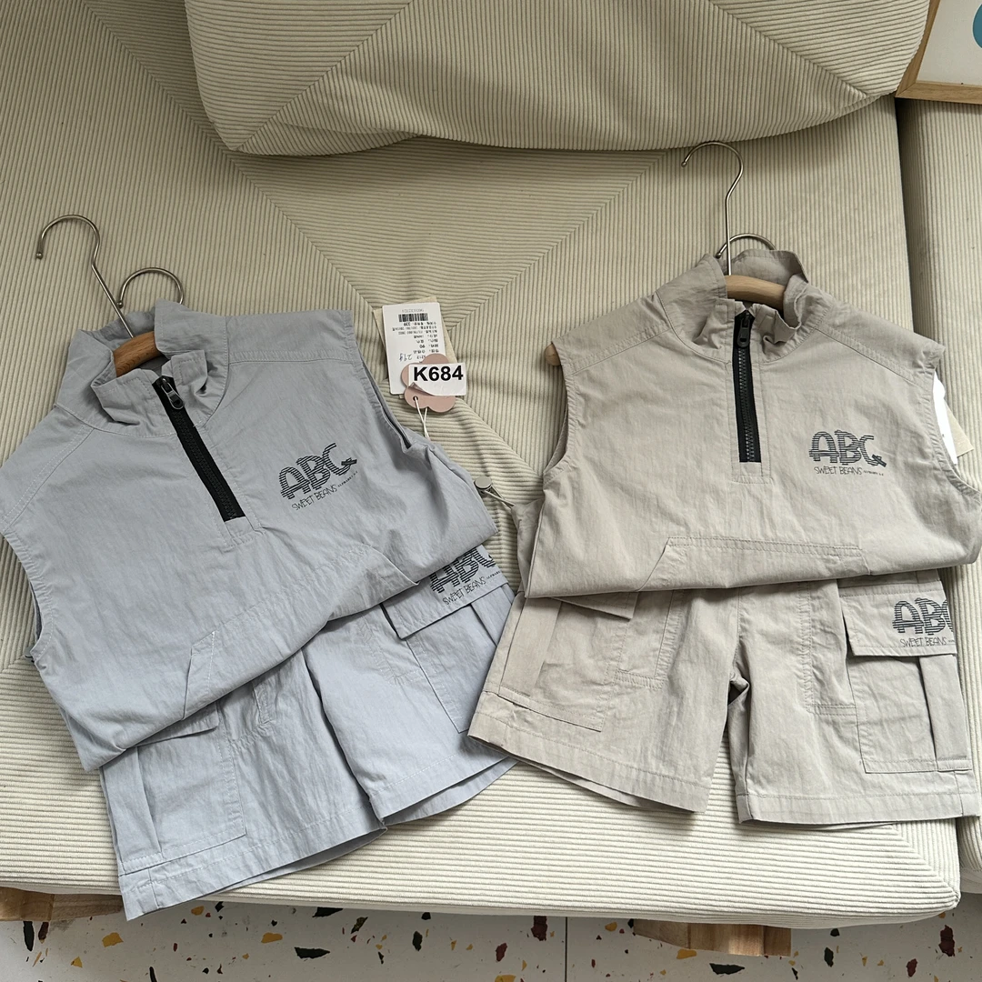 HB-5212-儿童运动短袖套装薄款无袖中小童棉