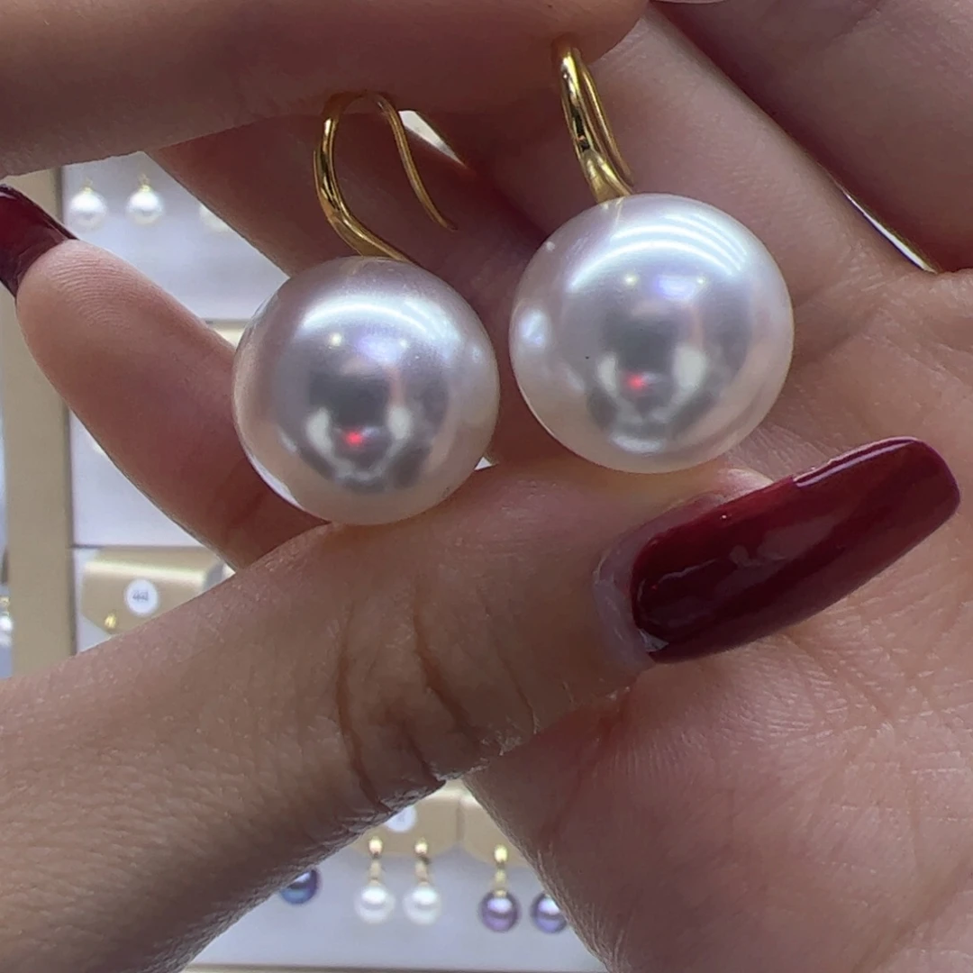 淡水珍珠耳饰银S925镶嵌