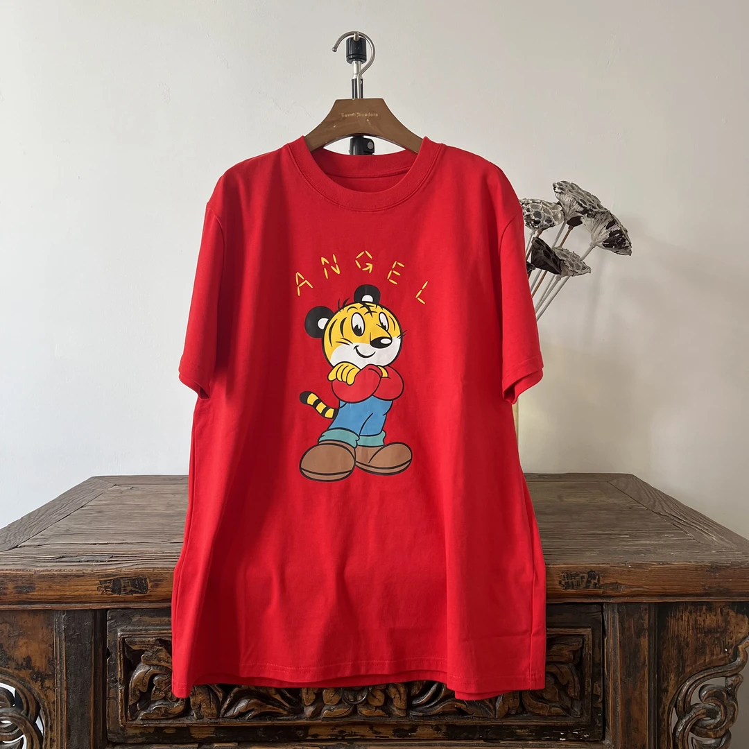 【重磅孤品】红色小老虎常规印花休闲卡通动漫T恤休闲潮流圆领半袖