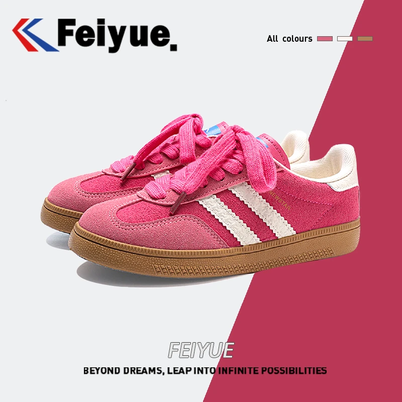 飞跃多巴胺德训鞋轻奢鞋子女款爆款2025新款百搭小众运动板鞋女鞋