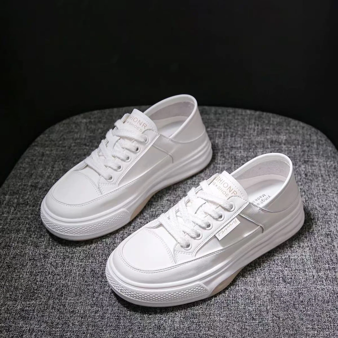 啄木鸟2025新款韩版ins透气小白鞋女低帮休闲板鞋厚底百搭鞋子513