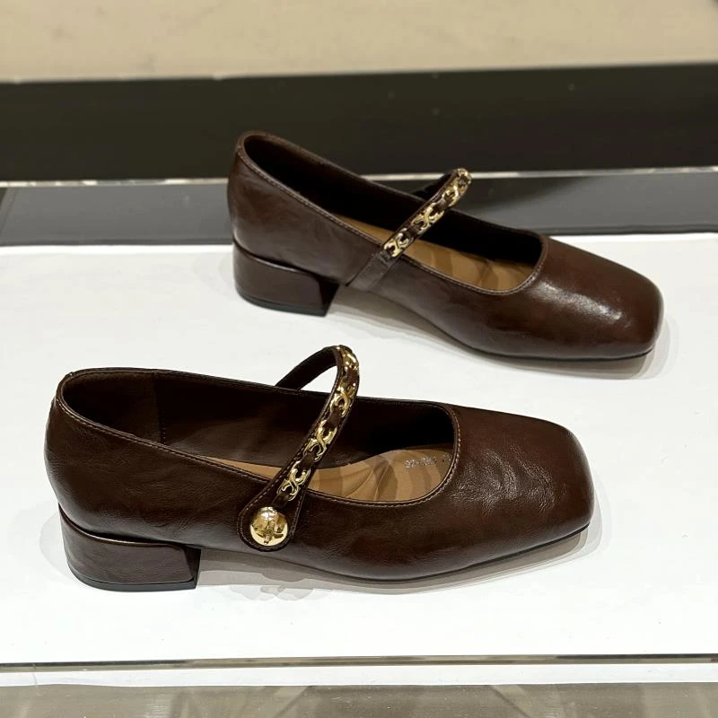 【香港轻奢Sakurano&樱央】粗跟中跟温柔小香风玛丽珍鞋女2025新