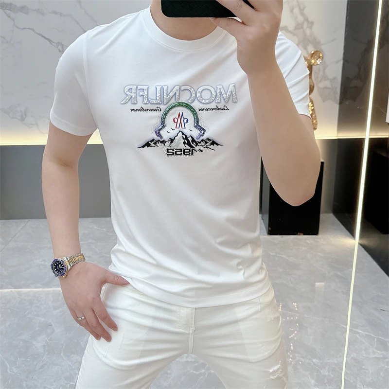冰希欧货.名品潮牌男士圆领T恤休闲个性网红印花短袖2025夏季新款
