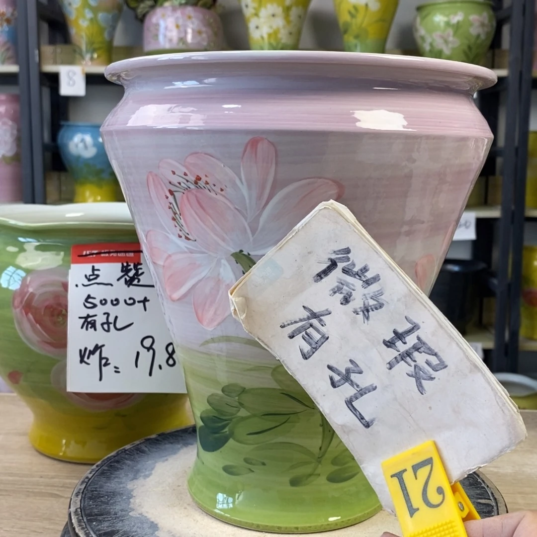 景德镇手工手绘陶瓷花盆